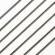 Oxidized Sterling Silver Curb Chain